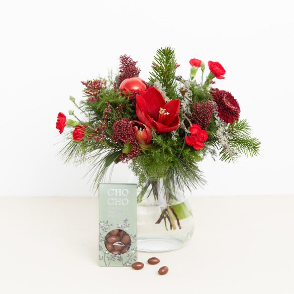 Den røde jul med flødechokolademandler